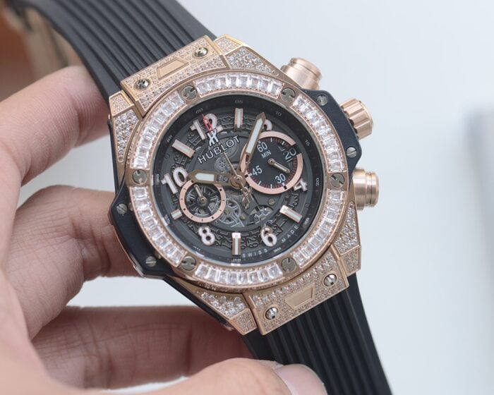 ウブロ時計コピービッグバン ウニコ ダイヤ46mm VKクォーツムーブメント日本製 - 画像 (4)
