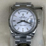 ロレックススーパーコピーデイデイト40mm 228239 、ダイヤモンド入りシルバーダイアル　クローンCal.3255ムーブメント