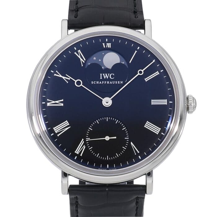 IWC ヴィンテージ ポートフィノ ハンドワインド ムーンフェイズ ブラック IW544801コピー時計 クローンCal.98800ムーブメントZF工場 - 画像 (1)