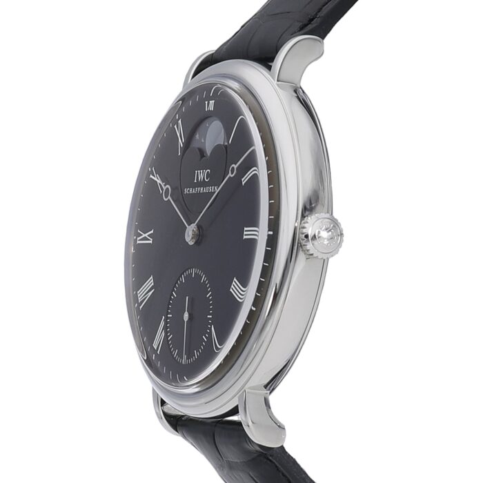 IWC ヴィンテージ ポートフィノ ハンドワインド ムーンフェイズ ブラック IW544801コピー時計 クローンCal.98800ムーブメントZF工場 - 画像 (3)