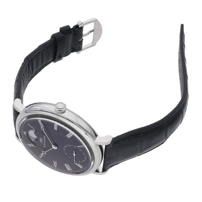 IWC ヴィンテージ ポートフィノ ハンドワインド ムーンフェイズ ブラック IW544801コピー時計 クローンCal.98800ムーブメントZF工場 - 画像 (5)