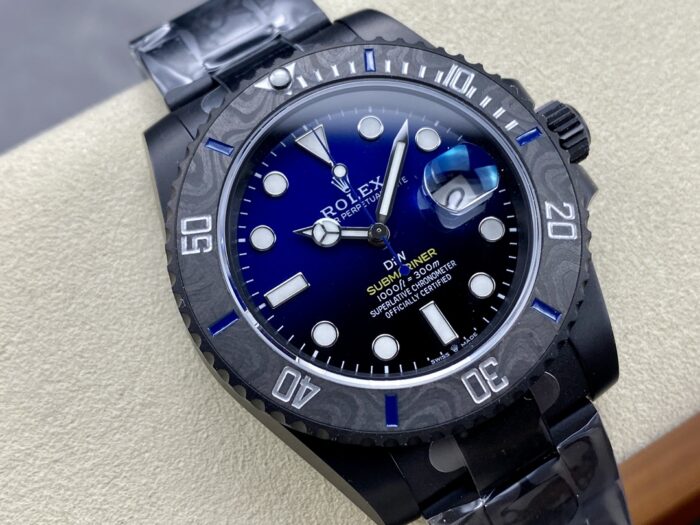 ロレックス サブマリーナ Diw 116610偽物 PVD-DLC ステンレススチール カーボンファイバーベゼル ブルーダイヤル - 画像 (1)