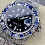 ロレックスレプリカ製品 GMT マスター AMG 126710BLRO 40mmデュアルタイム ブラックダイヤル ダイヤモンドウォッチ