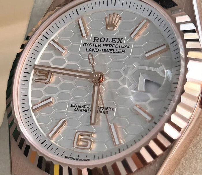 ロレックスランドドゥエラー127335コピー 40 18kエバーローズゴールド加重版160g - 画像 (2)