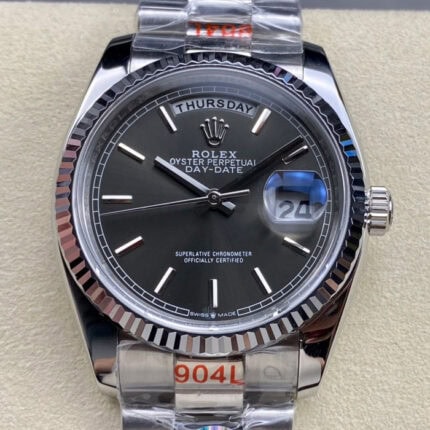 ロレックスデイデイトコピー36mm グレー文字盤ミヨタムーブメント1