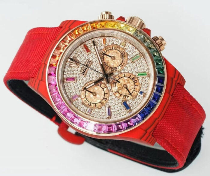 デイトナ レインボースーパーコピー116595RBOWカーボンケース cal.4130搭載 - 画像 (2)