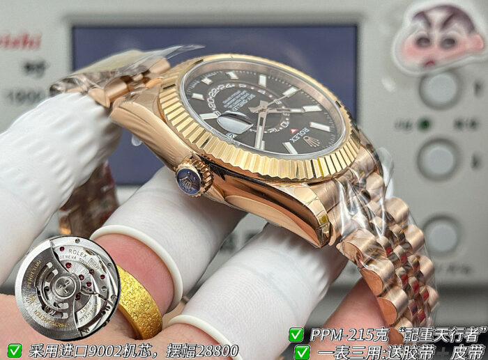 ロレックスコピースカイドゥエラー42 326935チョコレートダイアル加重版215g - 画像 (9)